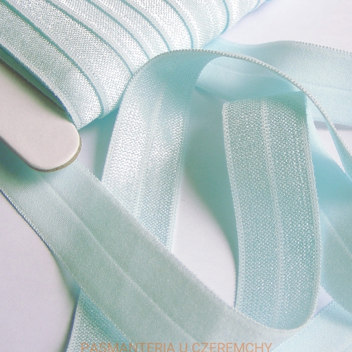  Guma łamana 20 mm /lamówka elastyczna, lamówka gumowa/ bardzo jasny turkus /turkusowa/ 