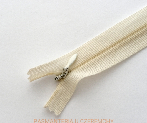 zamek nierozdzielczy kryty 60 cm ecru - śmietankowy