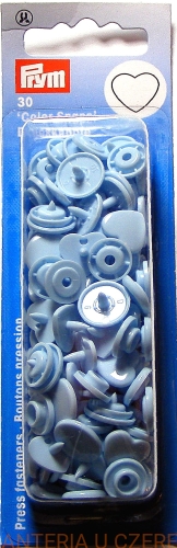 zatrzaski - napy plastikowe serduszka niebieskie PRYM 393 320
