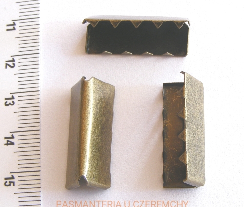  zakończenie - skuwka do taśmy 25 mm mosiądz oksydowany