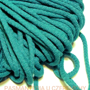 sznurek odzieżowy bawełniany 5 mm - szmaragdowy /zielony/
