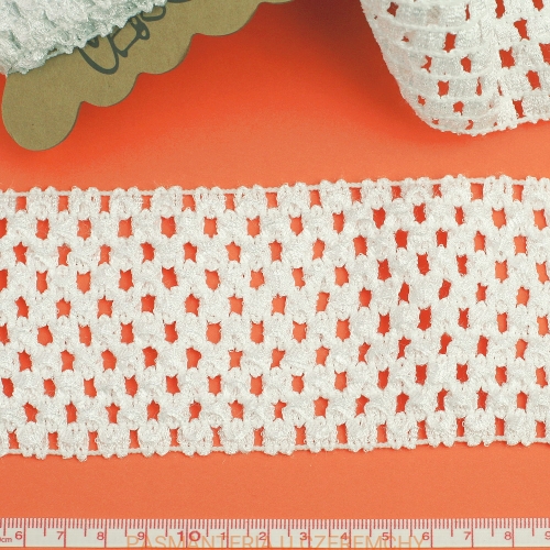  guma tutu 7 cm biała /guma opaskowa, guma szydełkowana/