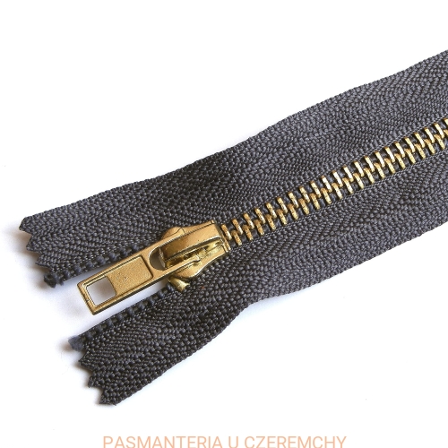 zamek 14 cm metalowy VT10 /6 mm, nikiel/ nierozdzielczy ciemnoszary /szary/