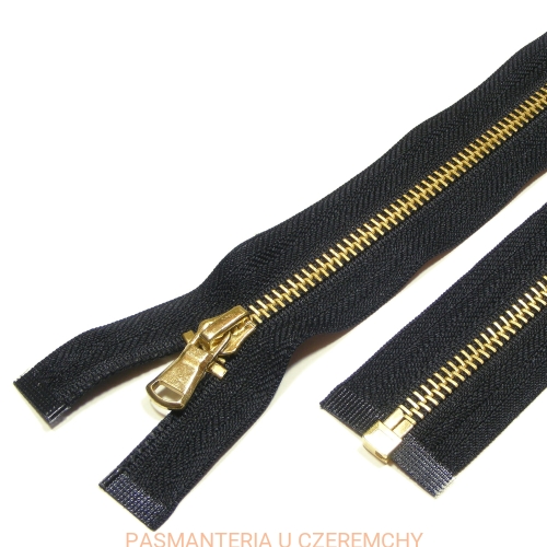 zamek 45 cm czarny rozdzielczy metalowy VT10, mosiądz