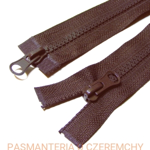 zamek 80 cm ciemnobrązowy rozdzielczy dwusuwakowy kostka rozm. 5 /brązowy/