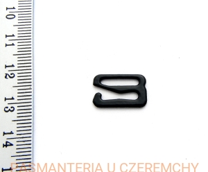 zaczep do ramiączka 12 mm metalowy czarny /do muszki/ 